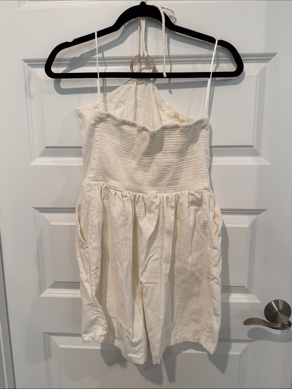 Old Navy Cream Halter Romper with Ring Detail - Picture 4 of 5
